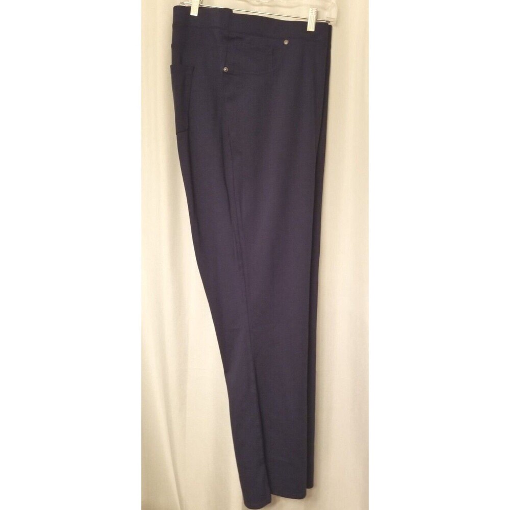 DG2 Diane Gilman Women's Pants Navy Blue Stretch Pockets Elastic Waist NEW 3XT